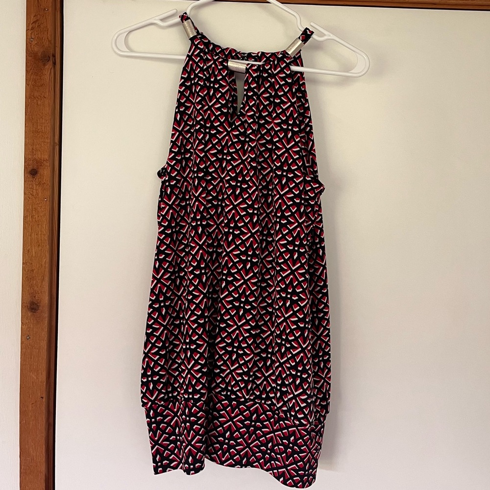 Small red white and black Premise tank top